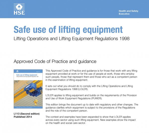 LOLER Inspection Lifting Equipment and Accessories Plant and Safety